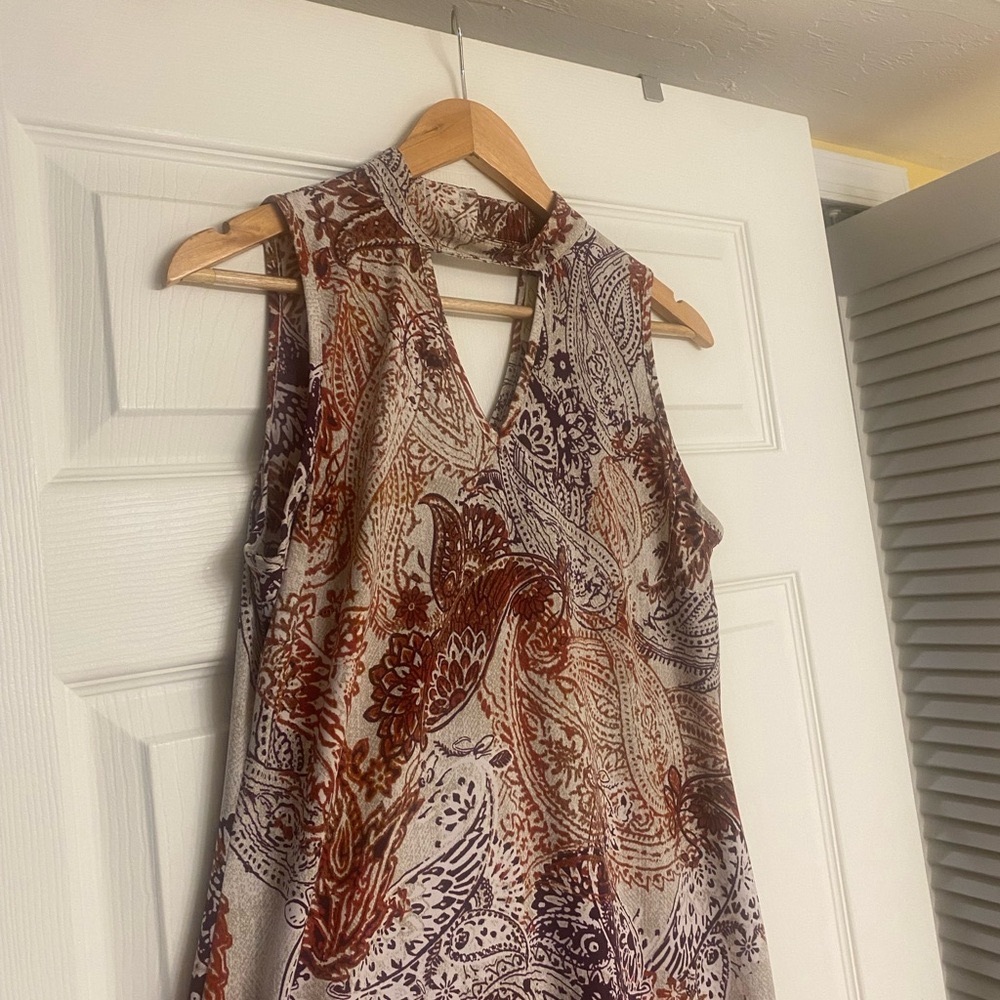 Paisley Print Sleeveless Dress